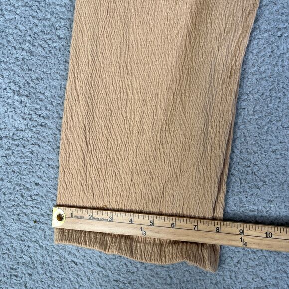 Susan Graver Pants Womens 1X Beige Tan Liquid Knit Wide-Leg Pull-On Crinkle - Picture 8 of 10